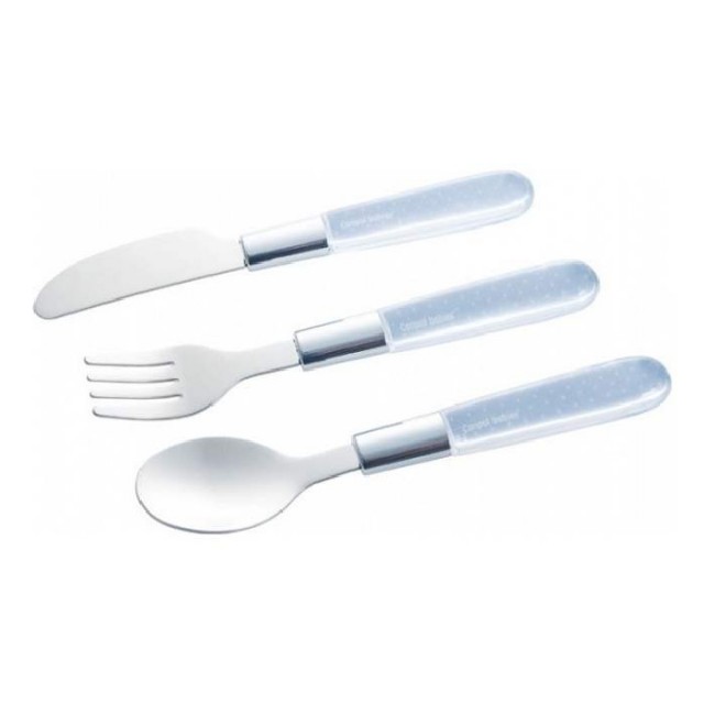 CANPOL ACCESSORIES - METAL KNIFE SET, FORK AND SPOON - WHITE